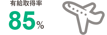 有給取得率82%|リフレッシュ休暇取得率100%